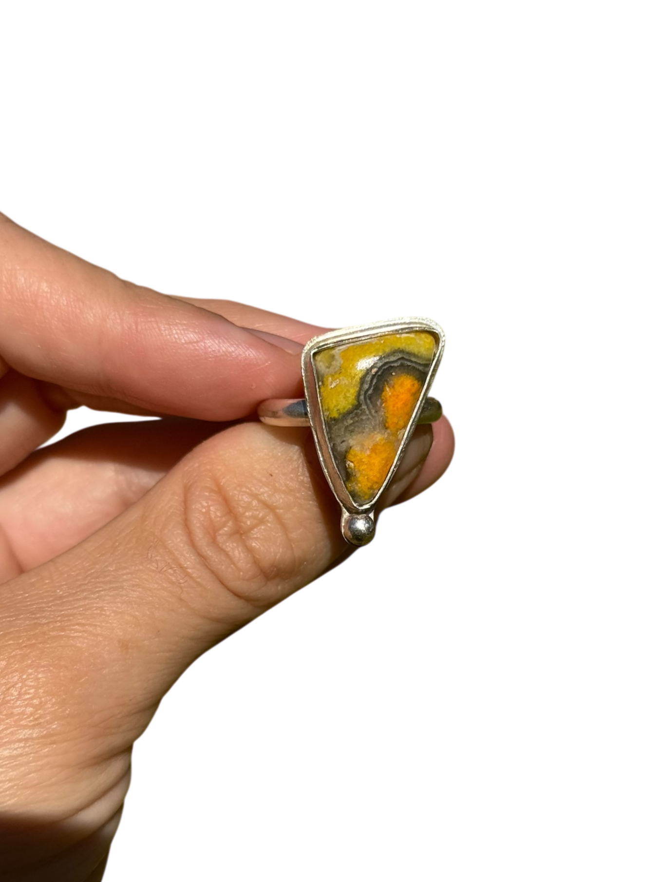 Bumblebee Jasper .925 Sterling Silver Ring Size 9.5