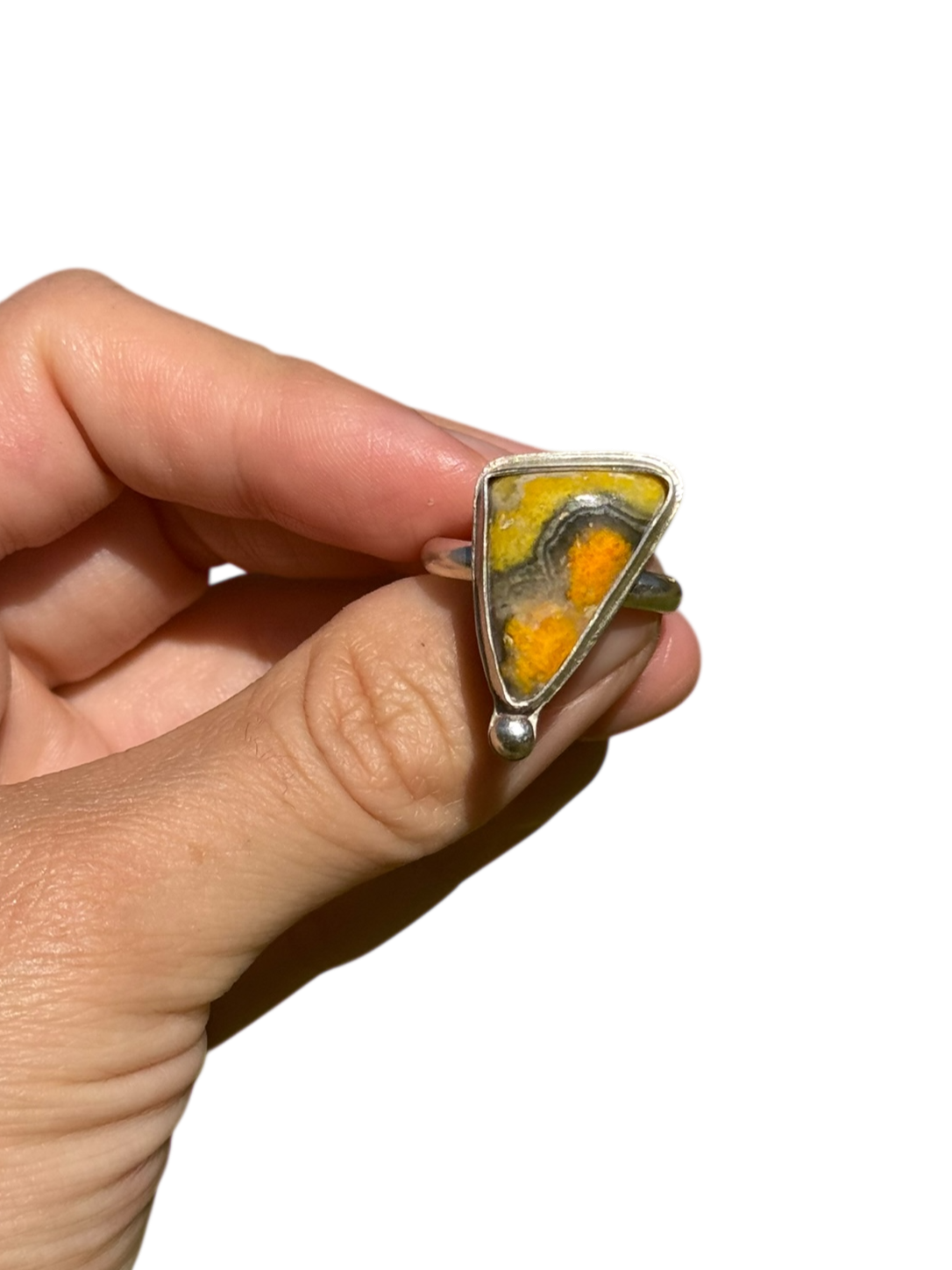 Bumblebee Jasper .925 Sterling Silver Ring Size 9.5