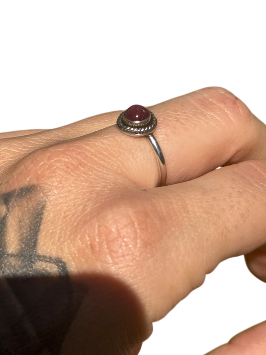 Pink Tourmaline .925 Sterling Silver Ring Size 7