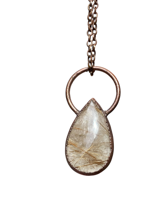 Golden Rutilated Quartz Necklace