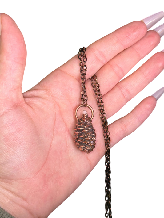 Foraged Pinecone + Topaz Necklace