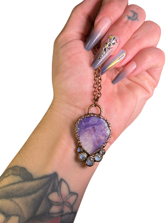 Charoite + Moonstone Necklace