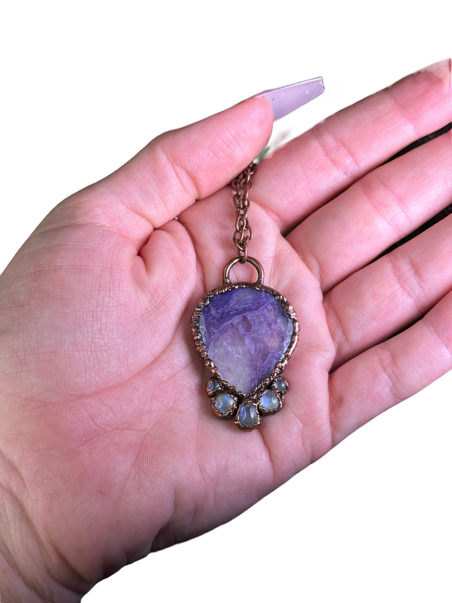 Charoite + Moonstone Necklace