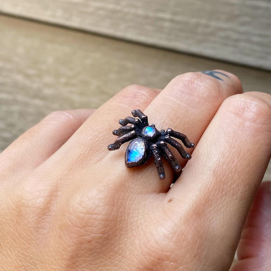 Moonstone Spider Ring