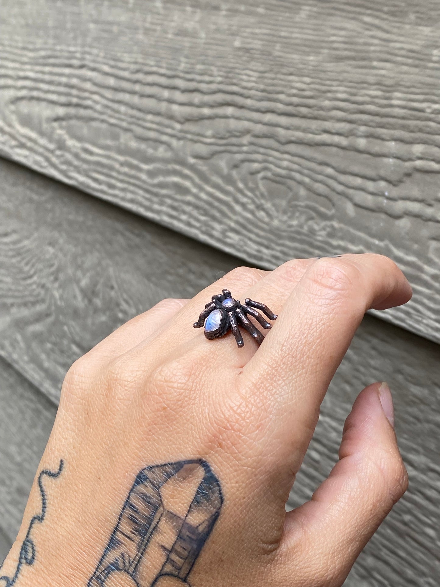 Moonstone Spider Ring