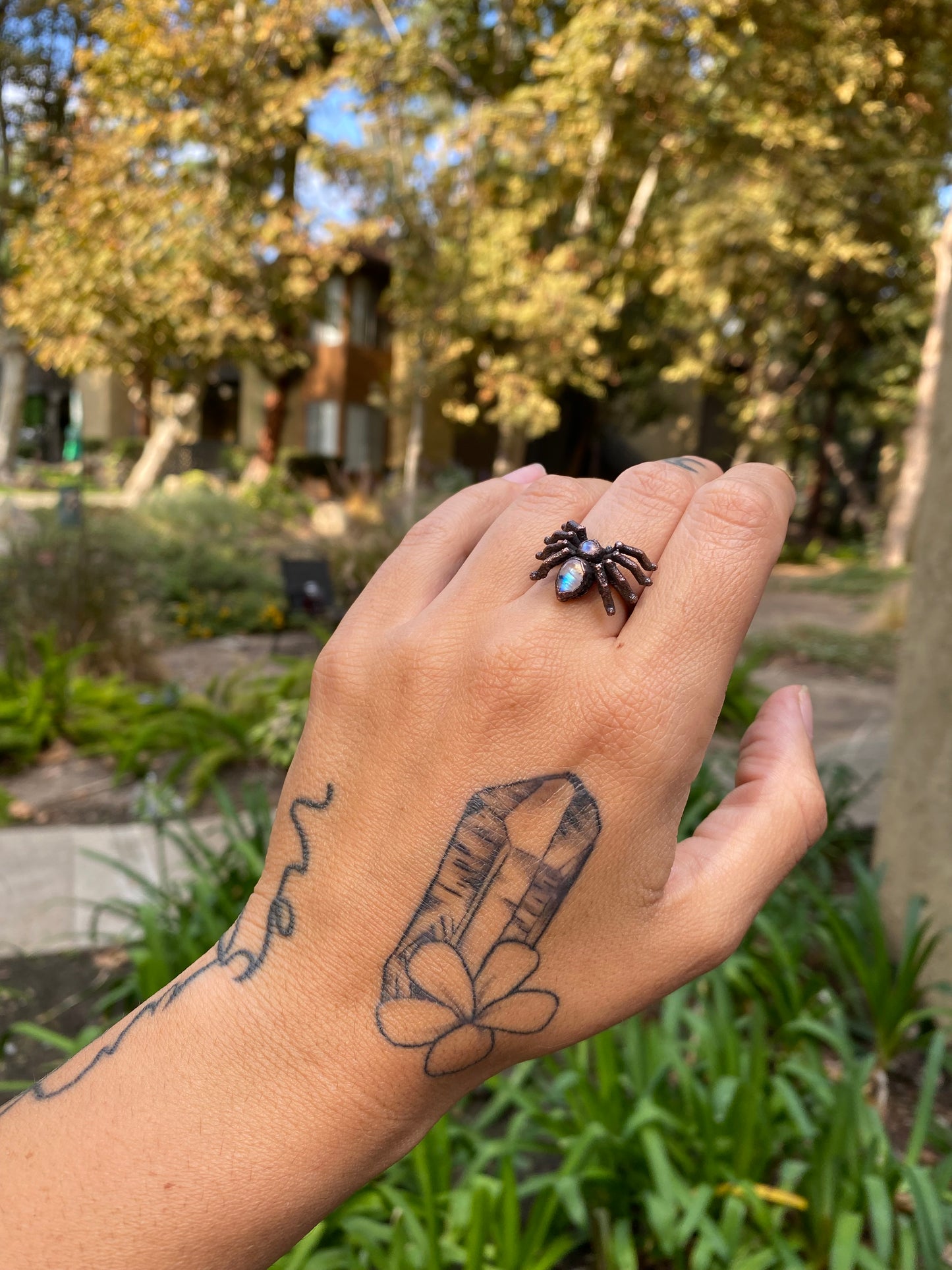 Moonstone Spider Ring