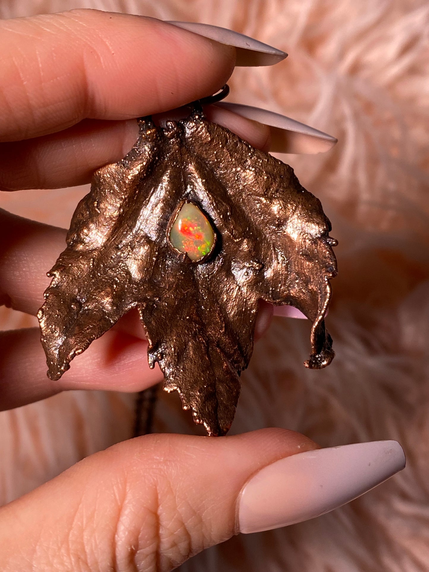Opal Leaf Necklace