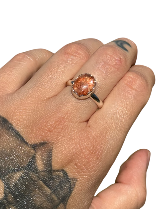 Sunstone .925 Sterling Silver Ring Size 9