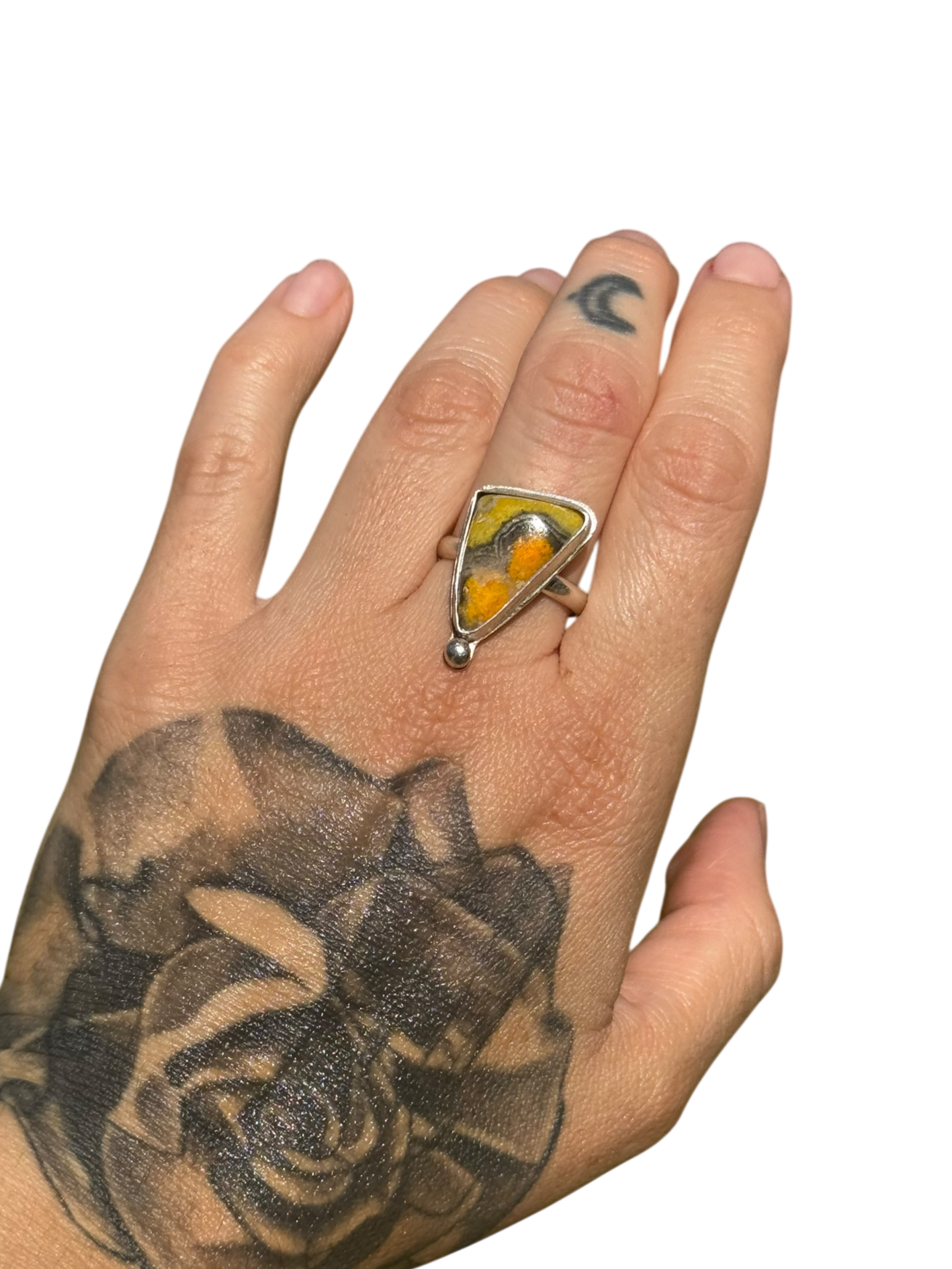 Bumblebee Jasper .925 Sterling Silver Ring Size 9.5
