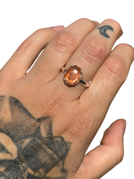 Sunstone .925 Sterling Silver Ring Size 9