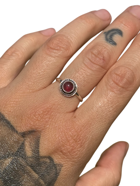 Pink Tourmaline .925 Sterling Silver Ring Size 7