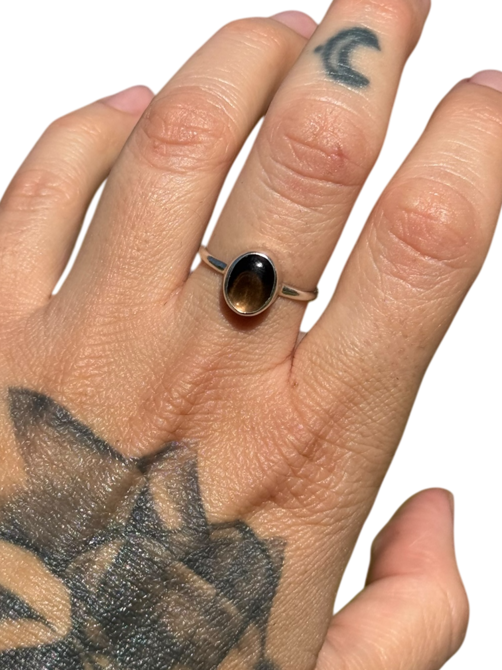 Smoky Quartz .925 Sterling Silver Ring Size 8