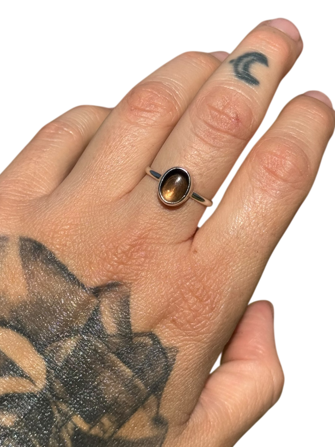Smoky Quartz .925 Sterling Silver Ring Size 8