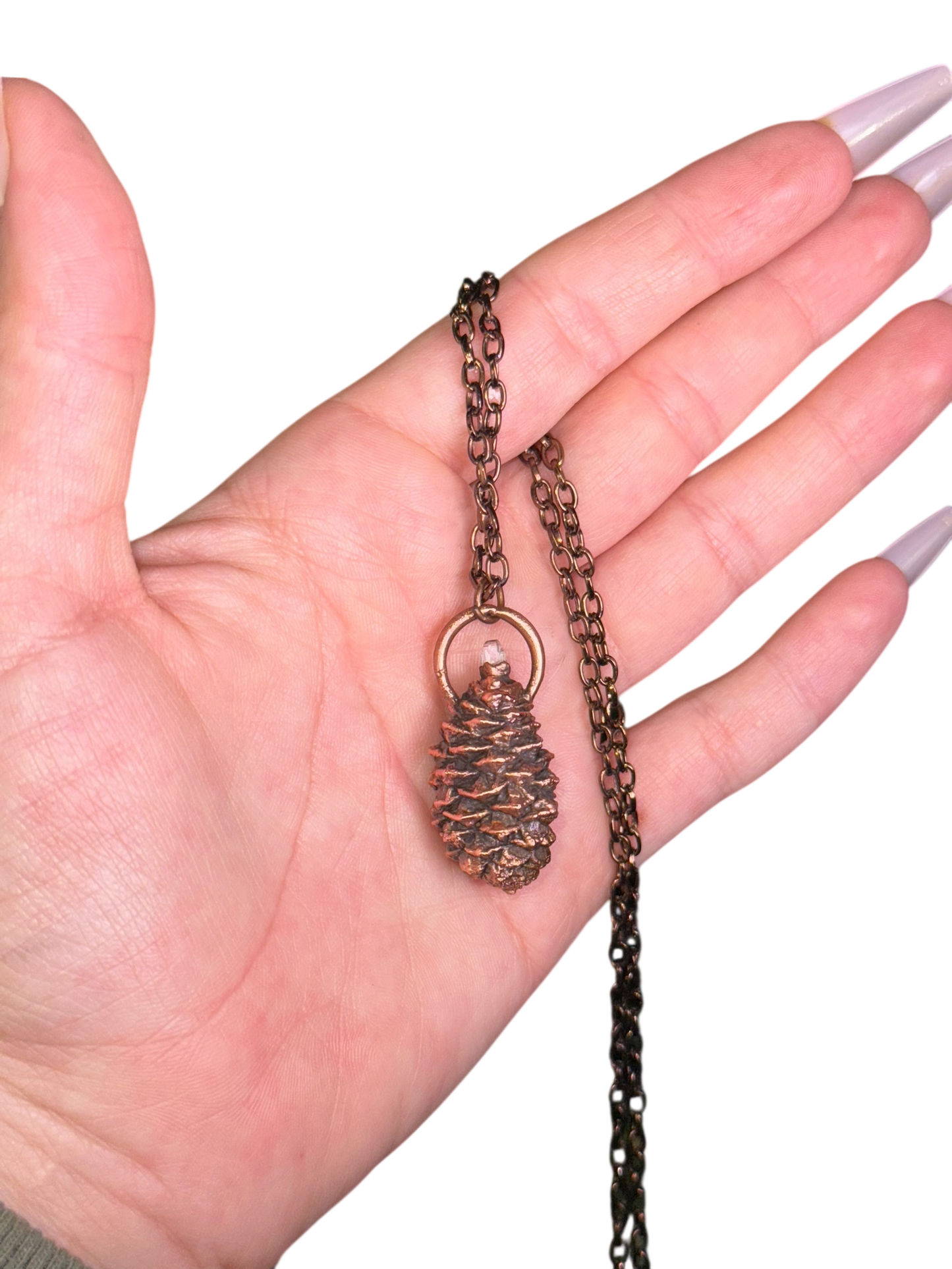 Foraged Pinecone + Topaz Necklace