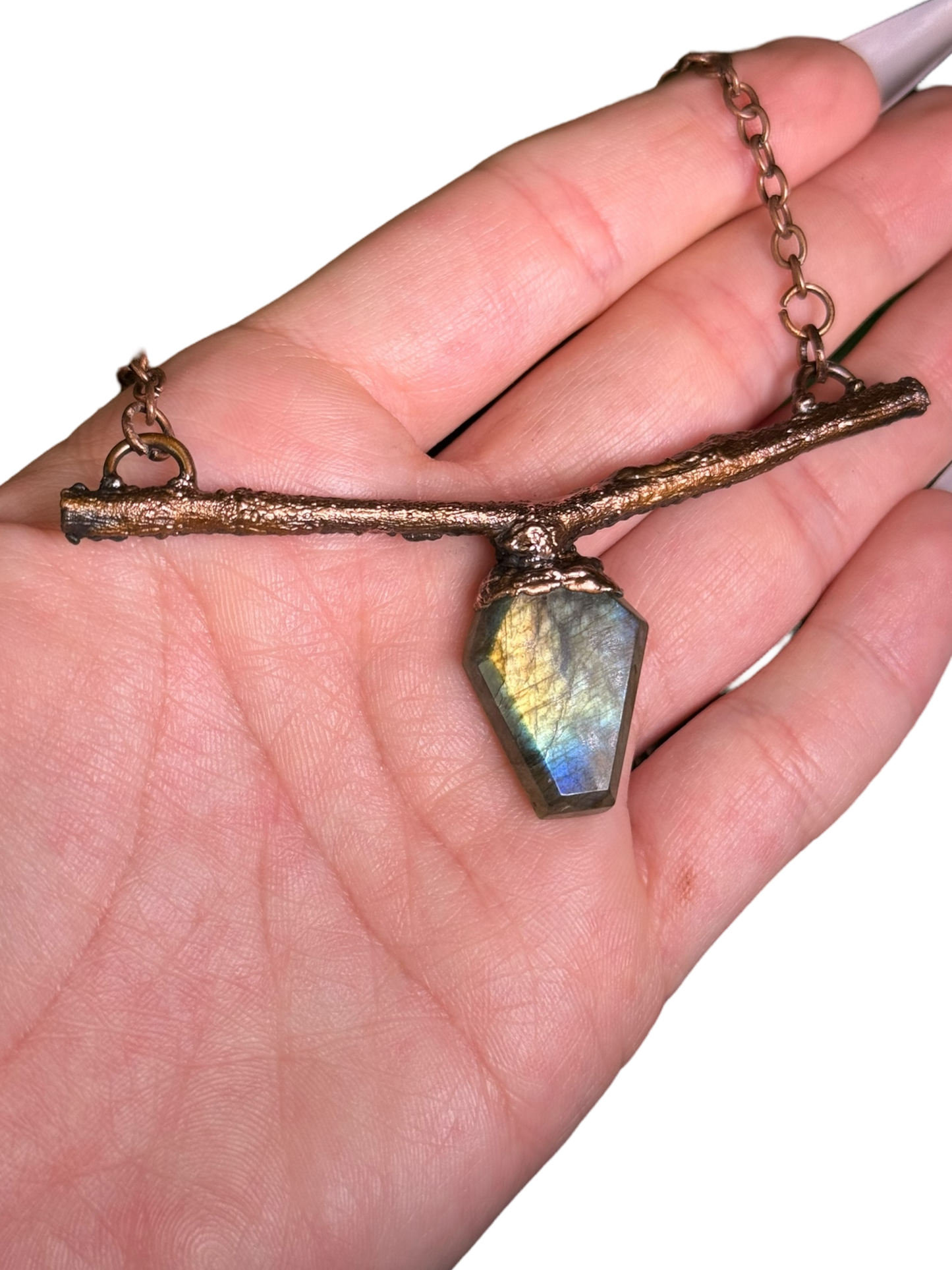 Labradorite + Preserved Branch Necklace