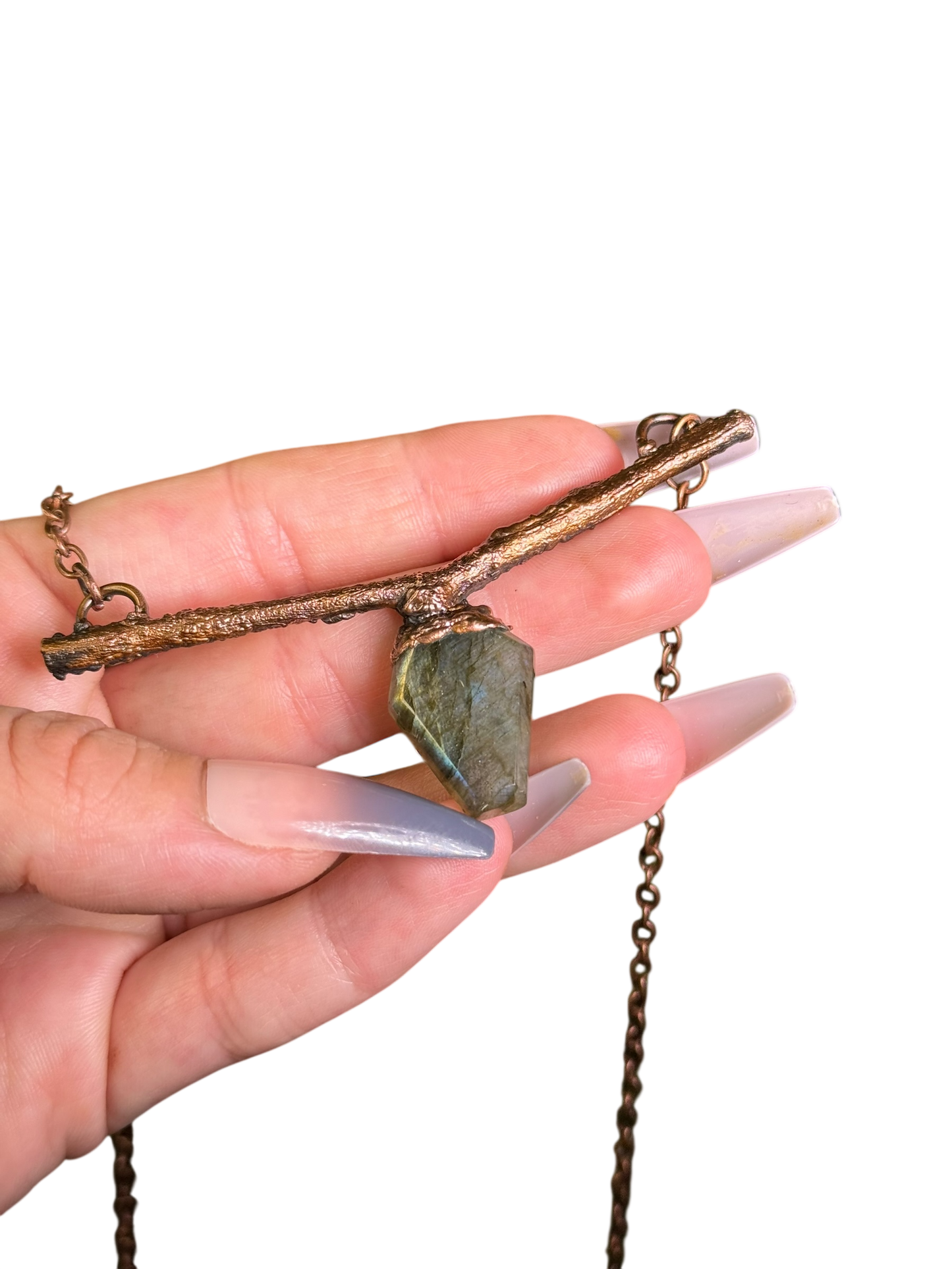 Labradorite + Preserved Branch Necklace