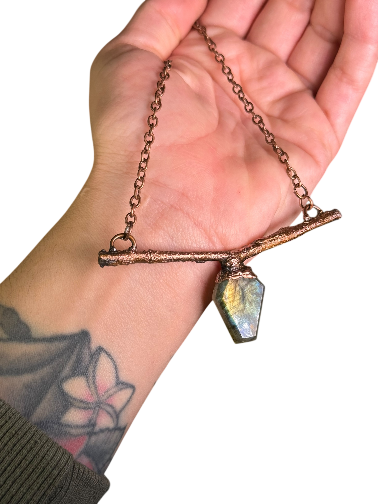Labradorite + Preserved Branch Necklace