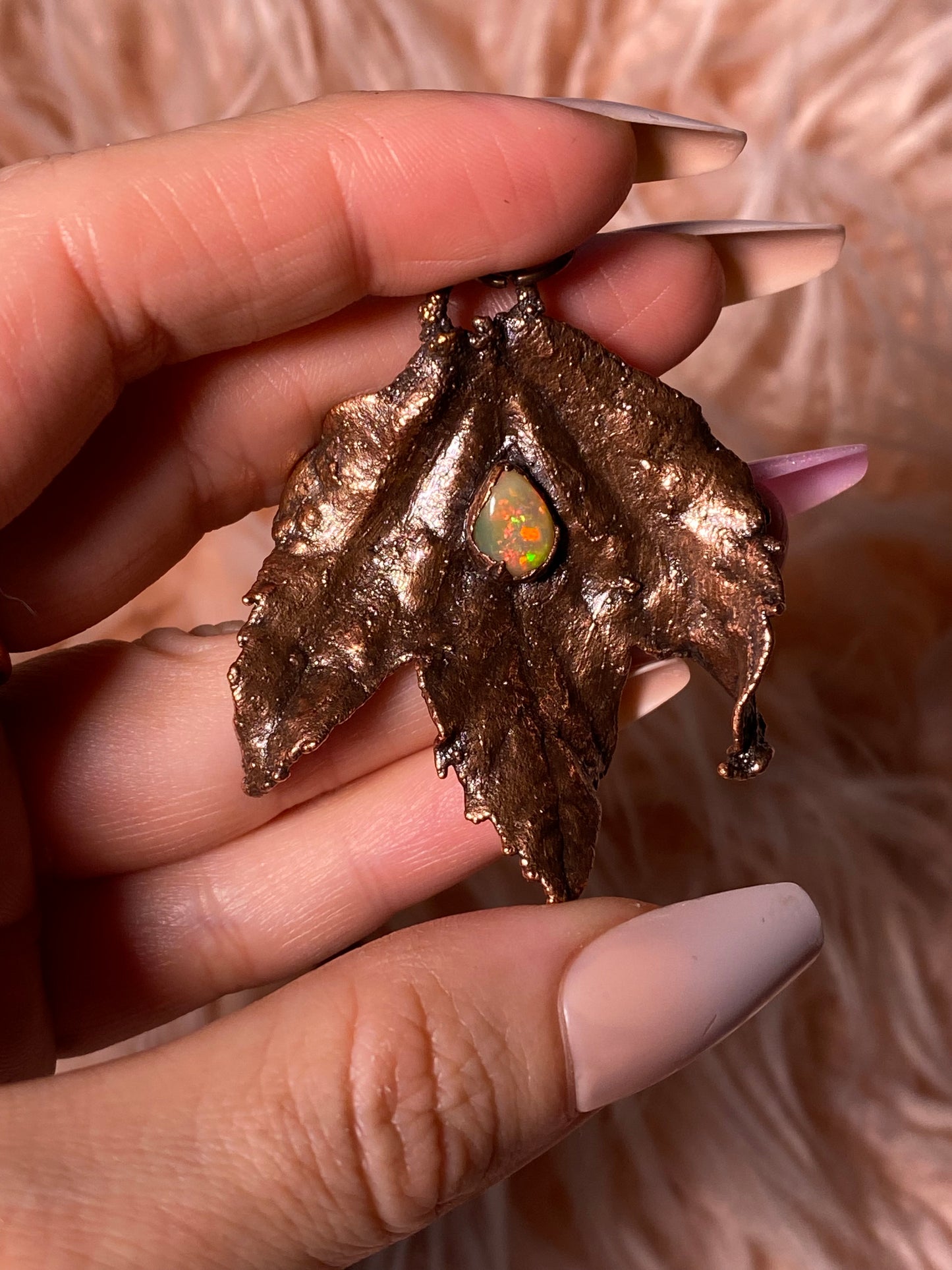 Opal Leaf Necklace