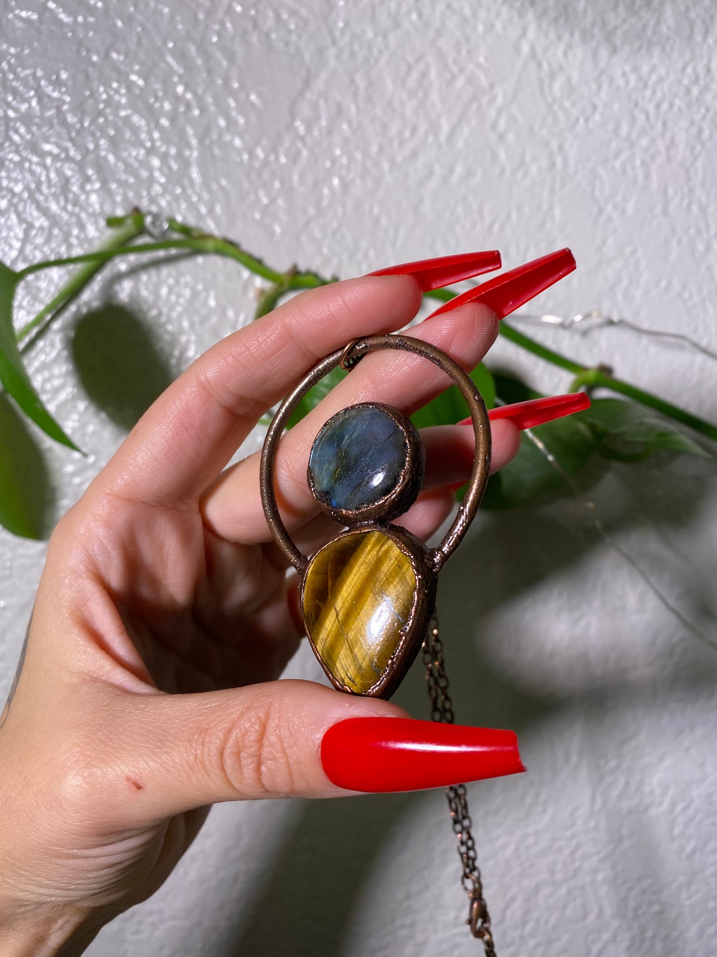 Labradorite and Tiger's Eye Necklace