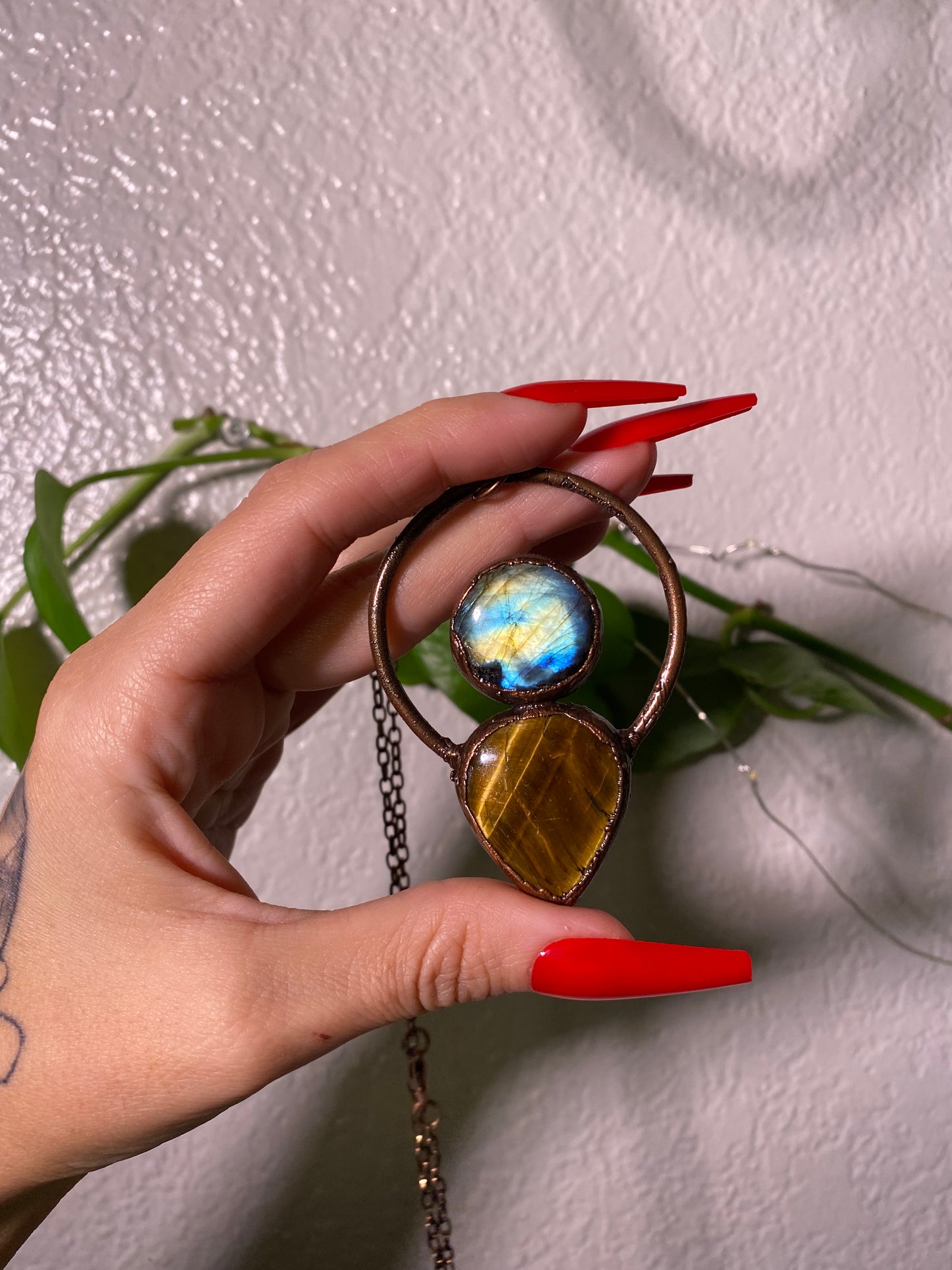 Labradorite and Tiger's Eye Necklace