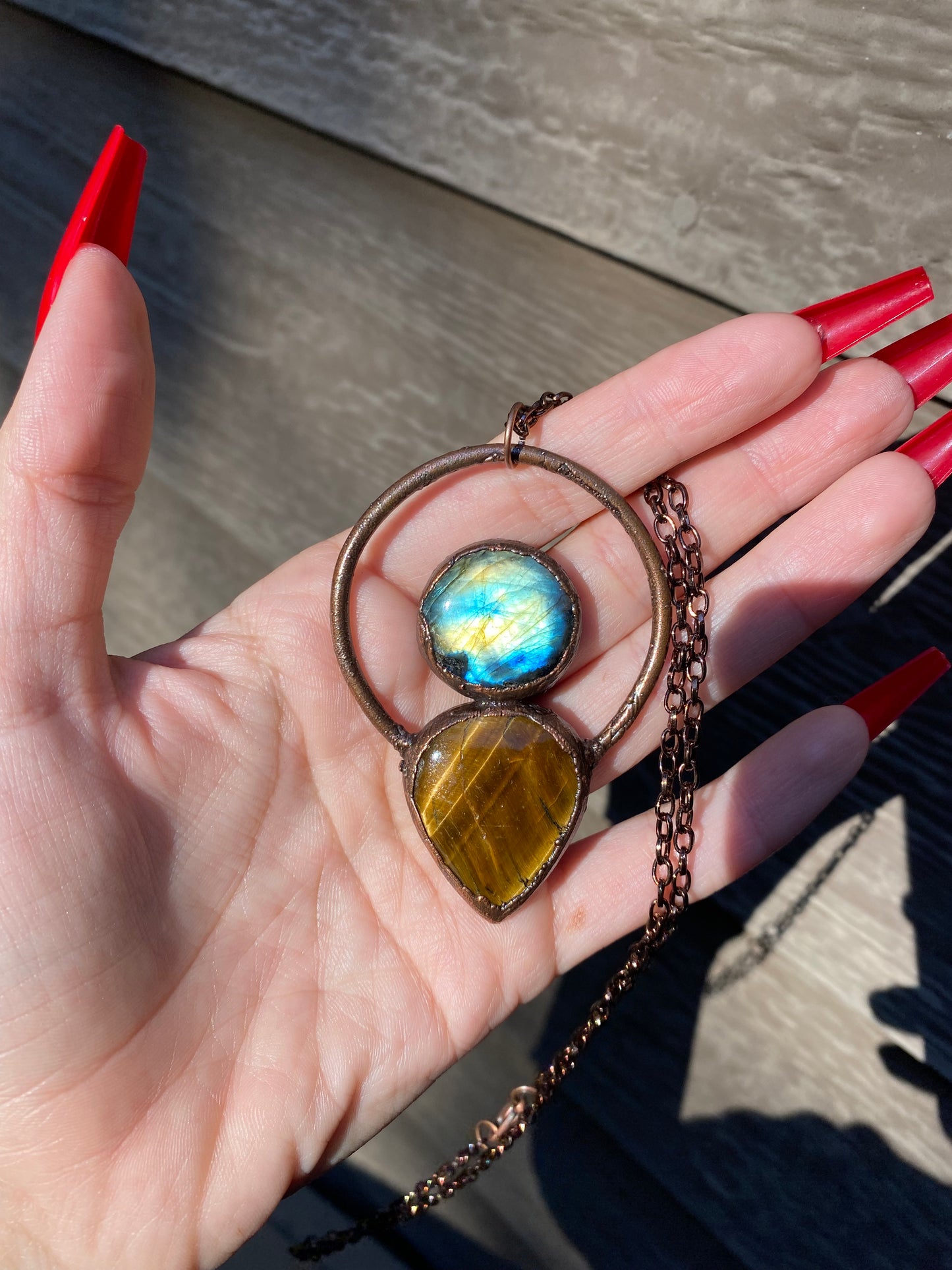 Labradorite and Tiger's Eye Necklace