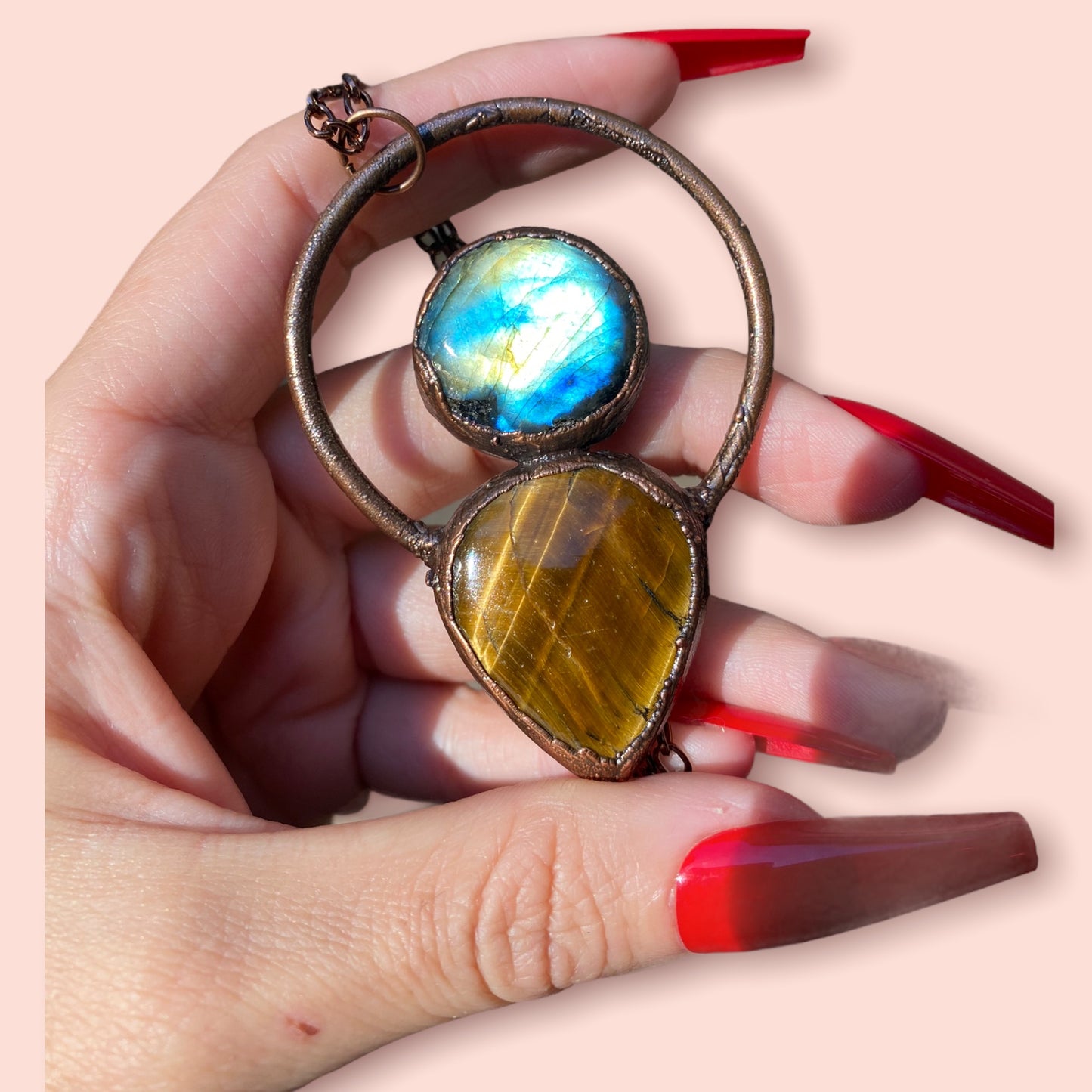 Labradorite and Tiger's Eye Necklace